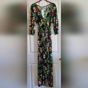 Floral Tie Front Maxi Dress